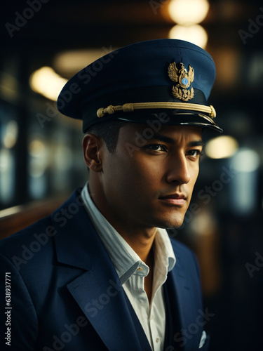 portrait of a captain, navy blue