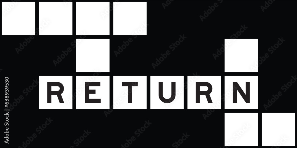 Return Word Alphabet letter in word return on crossword puzzle background Stock ...