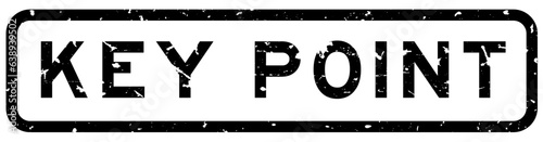 Grunge black key point word square rubber seal stamp on white background