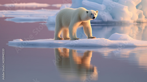 a polar bear on ice floe. generative ai