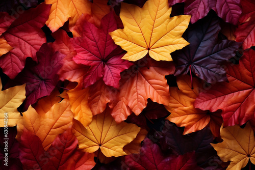 Rustic charm of autumn leaves on a natural background