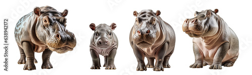 hippo isolated on transparent background  Generative Ai