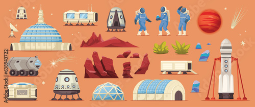 Mars Colonization Icon Set