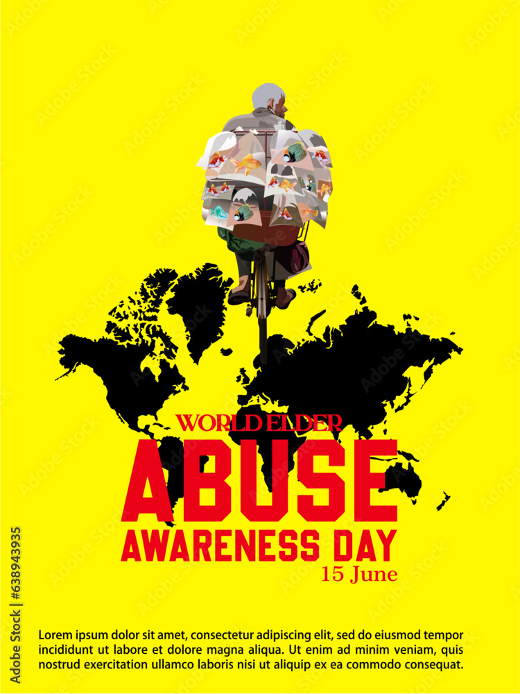 World Elder abuse awareness day is observed every year on June 15 Stock