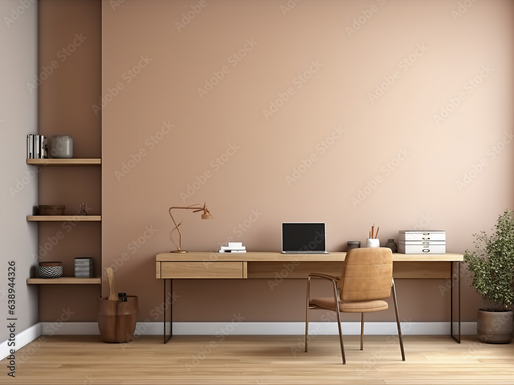 Minimalism office showcasing essential furniture. AI generative. Minimalism office showcasing essential furniture. AI generative.