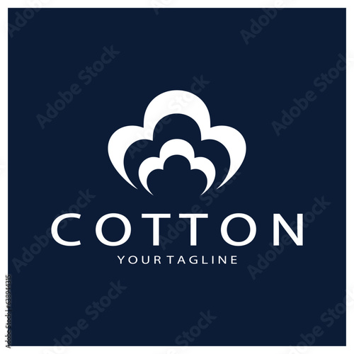 Soft natural organic cotton flower plant logo for cotton plantations, industries,business,textile,clothing and beauty,vector