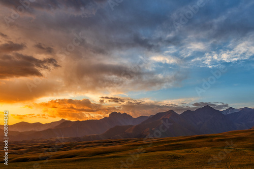 Dawn of the sun in the Dzungarian Alatau in the southeastern part of Kazakhstan © Max Zolotukhin