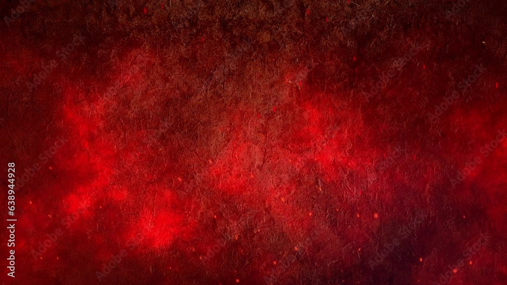 Background video with red sparks and smoke on stone wall background