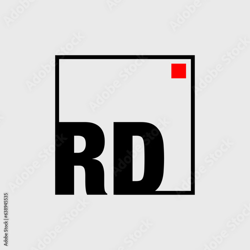 RD company name initial letters vector icon.