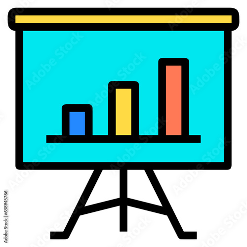Business chart icon symbol image vector. Illustration of growth diagram data graphic pictogram infographic design image.