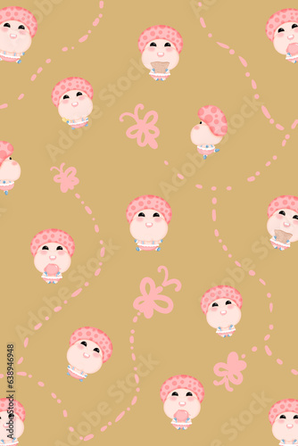 seamless pattern with monsters