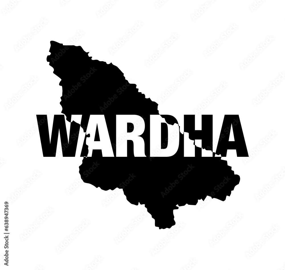 Wardha dist map typoghraphy. its a Maharashtrian state.
