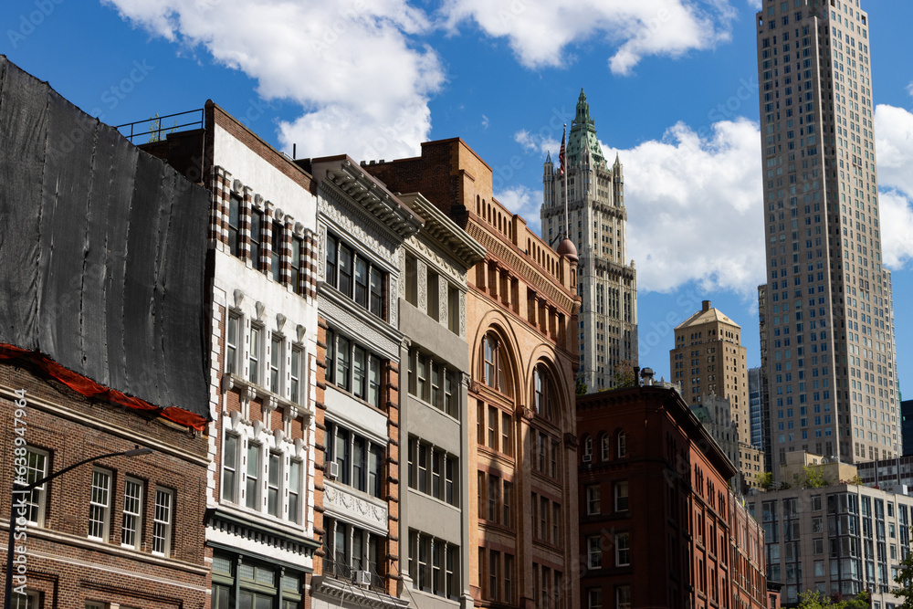 Beautiful Buildings and Skyscrapers in Tribeca of New York City