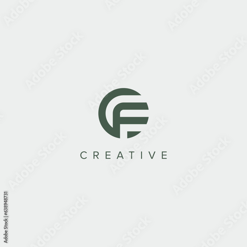 Foto Abstract initial letter CF FC logo design template - vector.