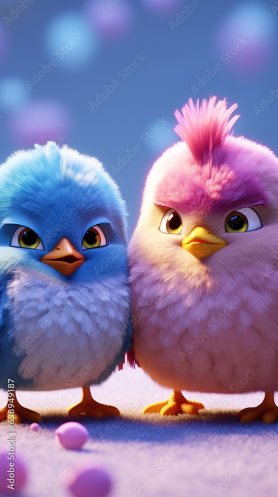 Two birds standing together in harmony