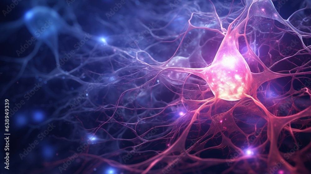 Obraz premium Close up illustration concept of a brain synapse