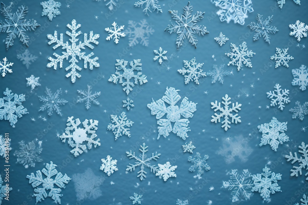 Snowflakes on blue background

