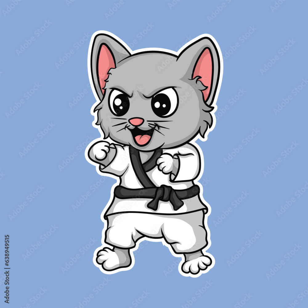 Fototapeta premium artwork illustration and t shirt design taekwondo rat cute character
