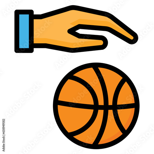  Dribble, Basketball, Ball, Hand, Trick, Play, Sport Icon, Filled Line style icon vector illustration, Suitable for website, mobile app, print, presentation, infographic and any other project.