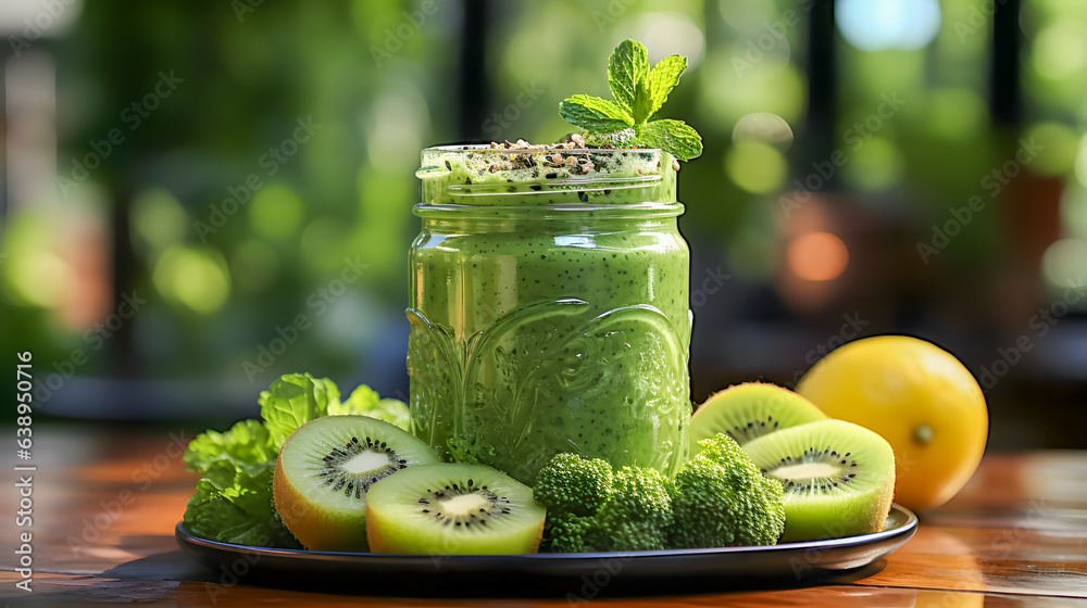 a fresh green smoothie (Generative AI)