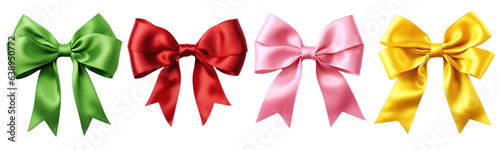 Collection of ribbon bow isolated on white background
