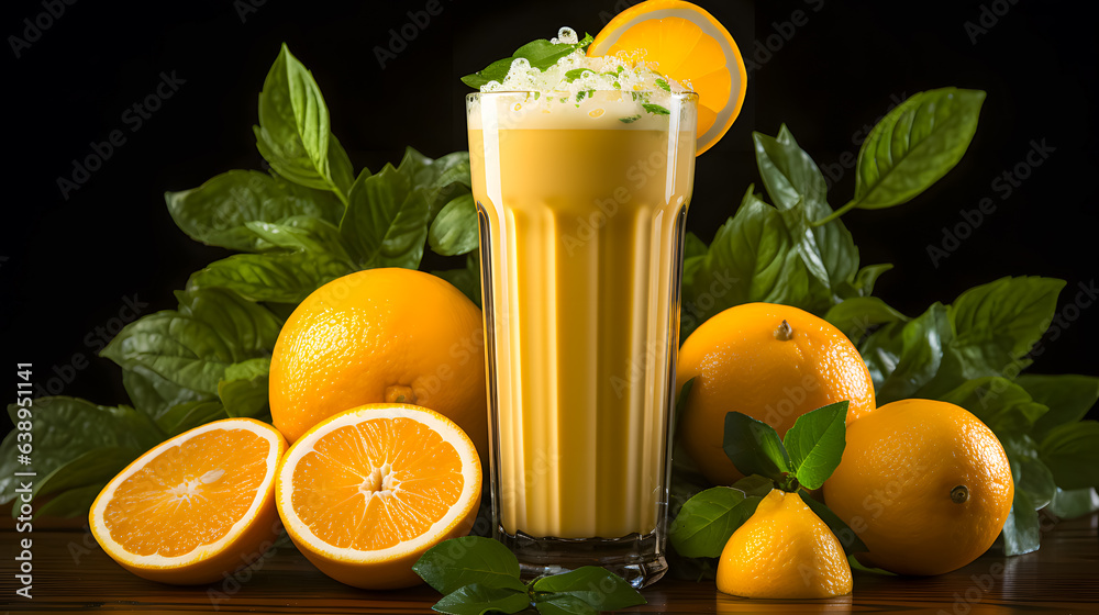 a fresh yellow smoothie (Generative AI)
