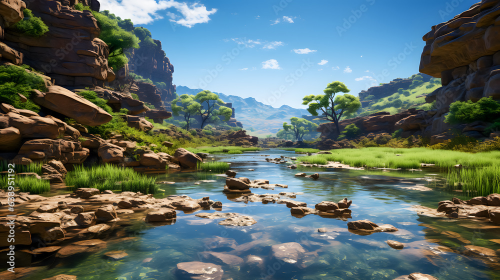 A fictitious representation of a landscape (Generative AI)