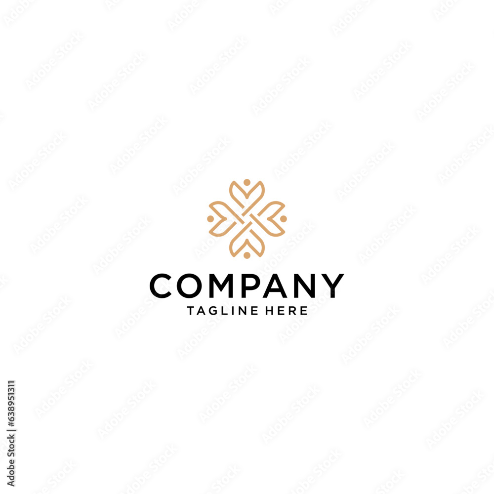 floral logo design art. Can be used for beauty salons, decoration, boutiques, spas, yoga, cosmetics.