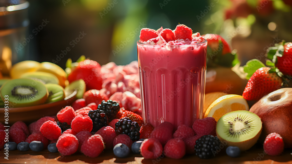 a fresh red smoothie (Generative AI)