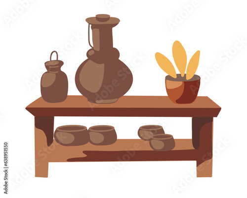 Old earthenware, vector illustration