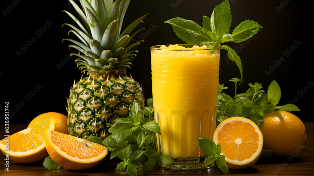 a fresh yellow smoothie (Generative AI)