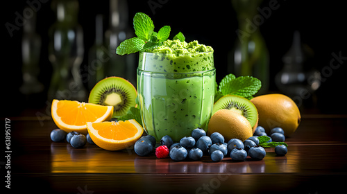 a fresh green smoothie (Generative AI)