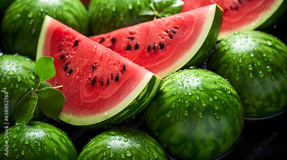 Freshly cut watermelon (Generative AI)