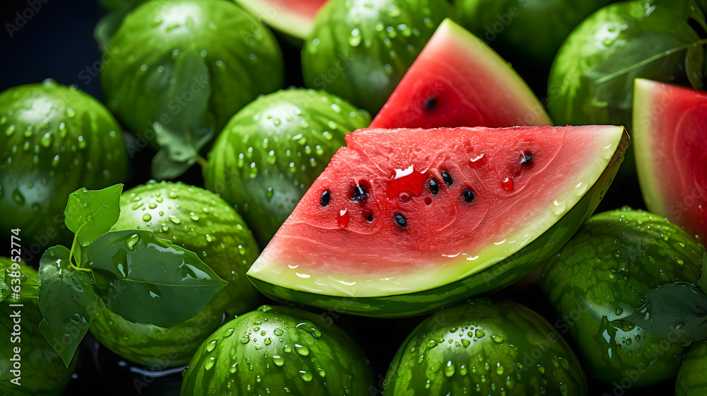 Freshly cut watermelon (Generative AI)