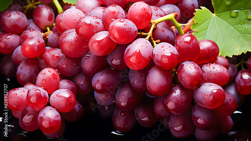 Obraz na płótnie lots of fresh red grapes (Generative AI) w salonie