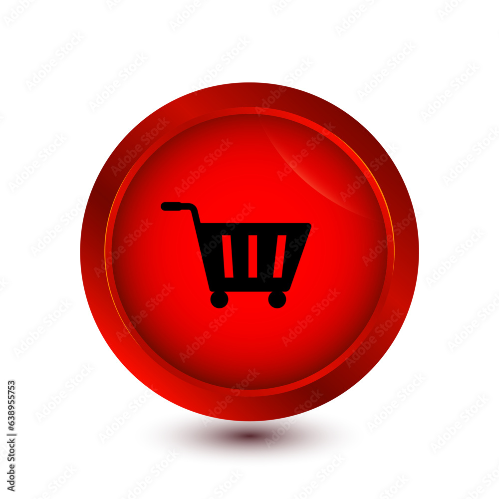 glossy button trolley icon