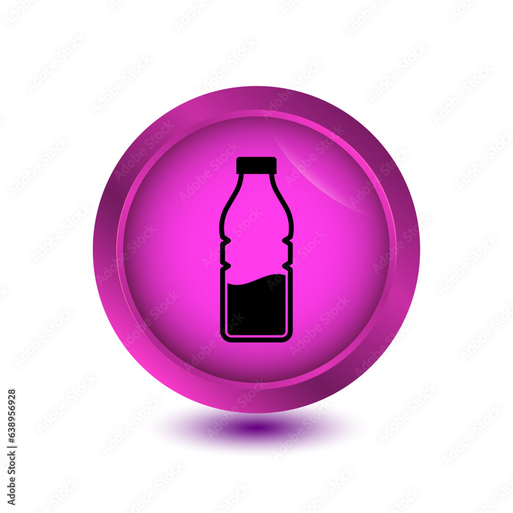 glossy button water bottle icon glossy button water bottle icon