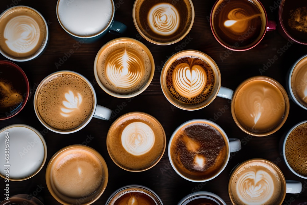 Caffeine Galore: Lots of Coffee Cups Caffeine Galore: Lots of Coffee Cups