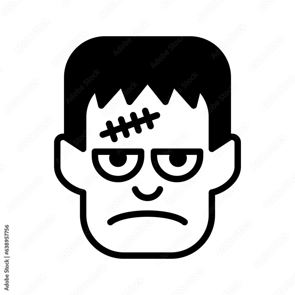 Frankenstein head icon vector on trendy style for design and print