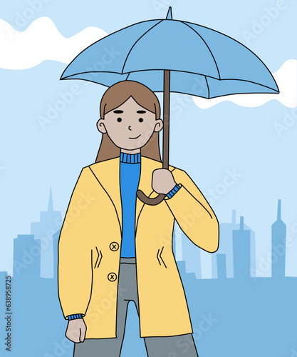 A man with an umbrella. Shower, rain, umbrella, man with an umbrella.