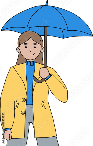 A man with an umbrella. Shower, rain, umbrella, man with an umbrella.