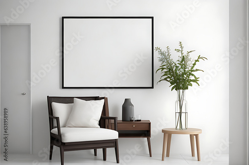 Modern interior design with blank photo frame © Enayet