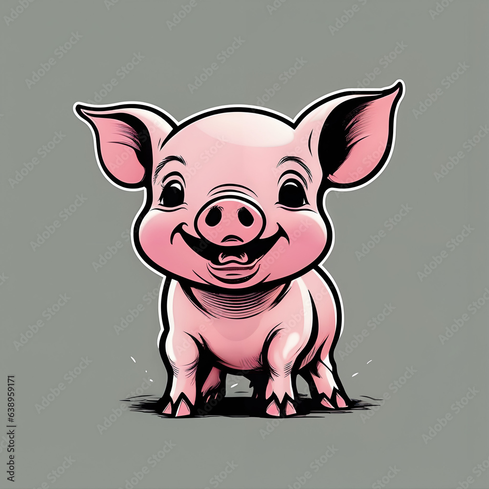 Adorable cartoon pig picture Adorable cartoon pig picture