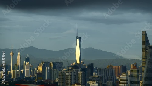  Time-lapse footage of Sunset glow and the stunning reflection of the PNB118 building. Nature's artwork meets architectural marvel