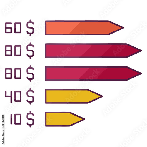 Business chart icon symbol image vector. Illustration of growth diagram data graphic pictogram infographic design image