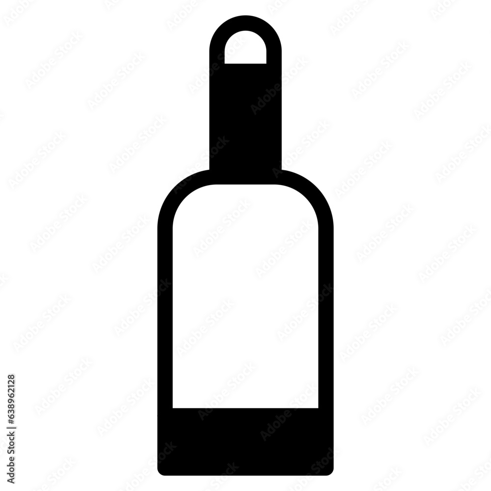 Beer Bottle Icon on Black and White Vector Backgrounds Beer Bottle Icon on Black and White Vector Backgrounds