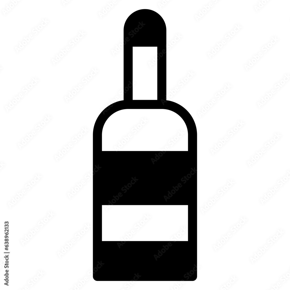 Beer Bottle Icon on Black and White Vector Backgrounds Beer Bottle Icon on Black and White Vector Backgrounds