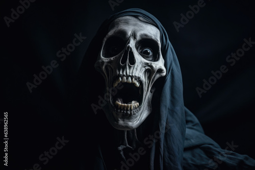 scary portrait of a screaming ghoul photo