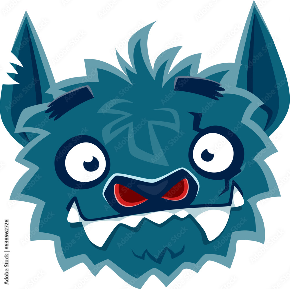 Cartoon halloween bat emoji character. Isolated vector spooky and funny