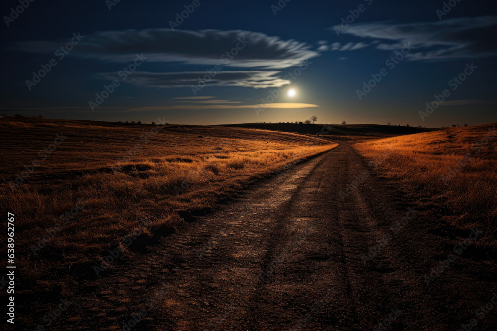 Fototapeta premium spooky road at night